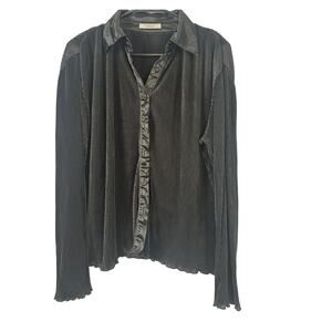 Peppermayo Change of Pace Ribbed Button Down Blouse - Size 0